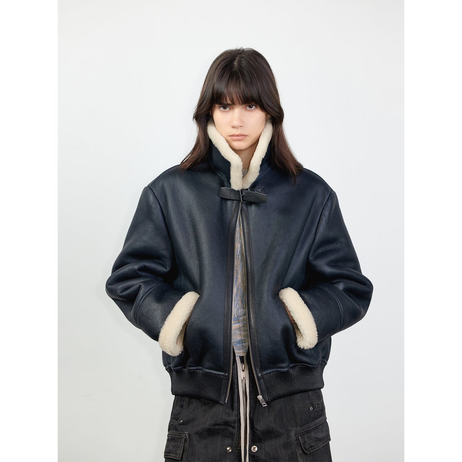 Motorcycle Style Merino Sheepskin Jacket