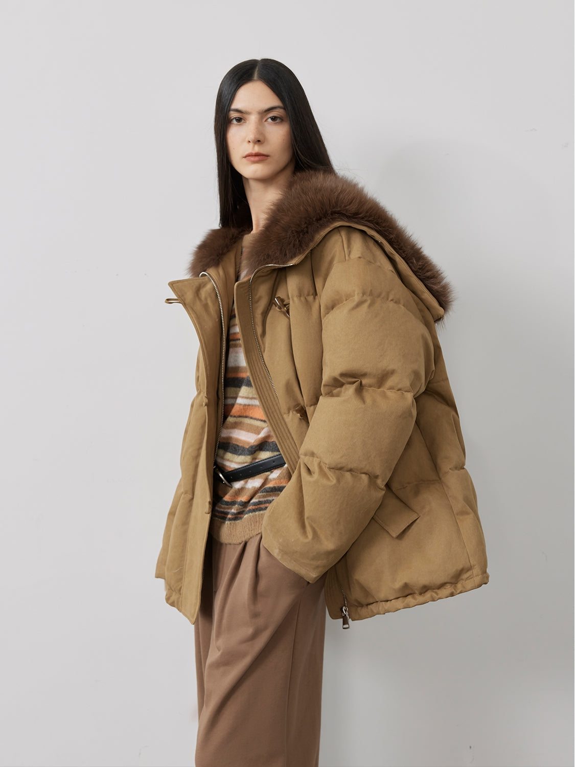 “Street Badge” Fox Fur Down Parka