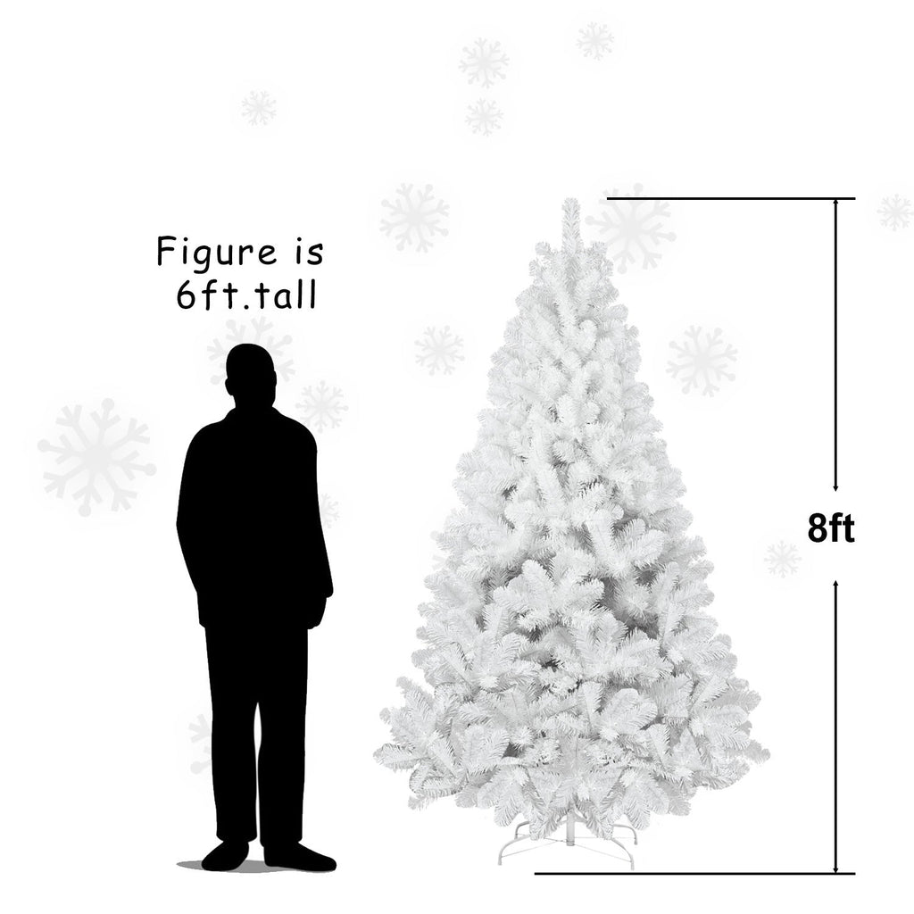 7ft White Artificial Christmas Tree – Full, Lush PVC Pine with Memory Wire Branches & Easy Assembly