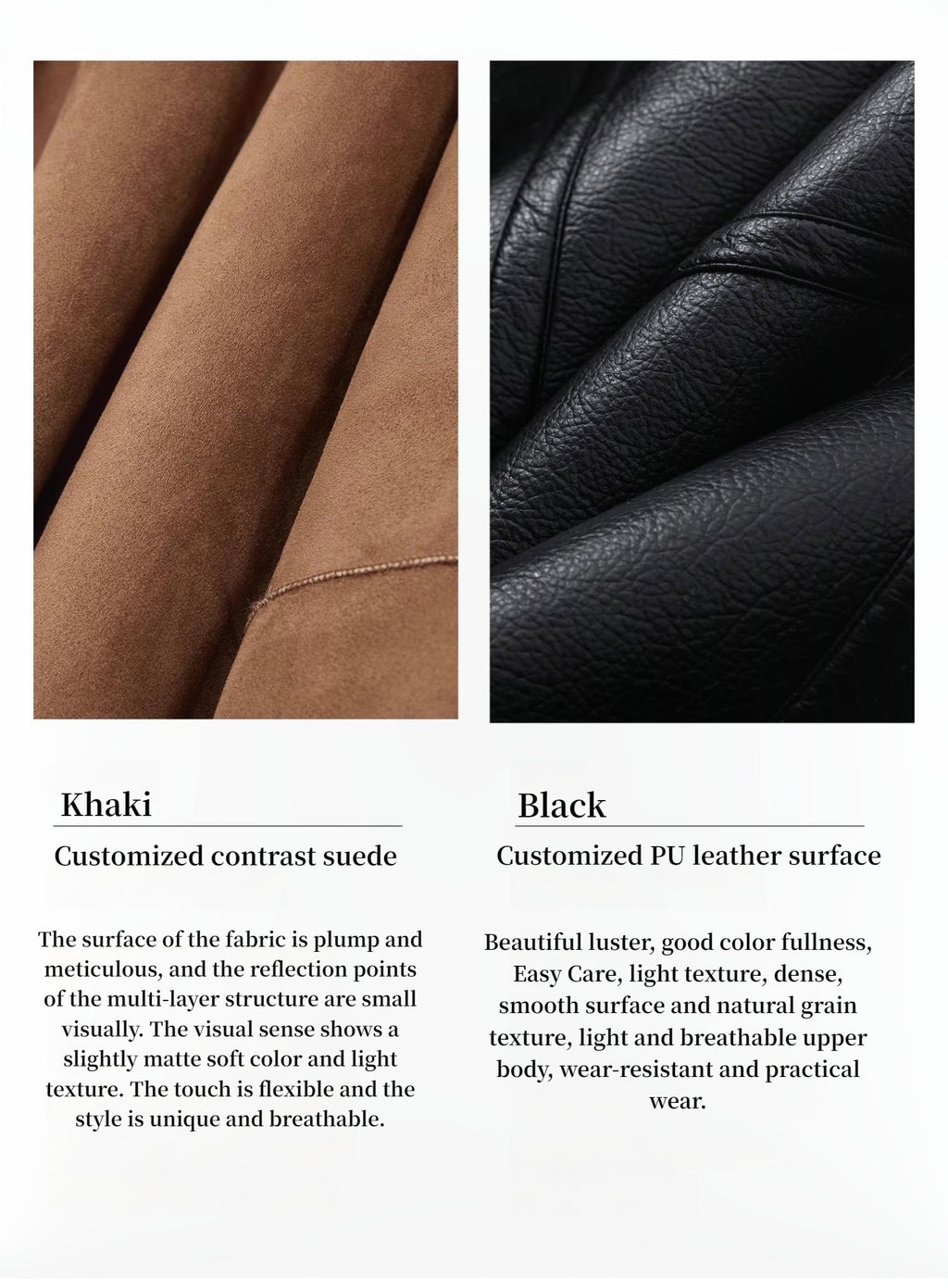 “August Night” Wool Artificial Compound Leather Reversible Shearling Jacket