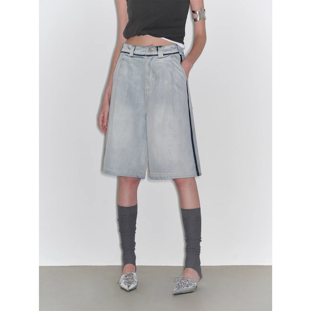 “Unruly Sonata” Loose Mid Wide Leg Denim Pants