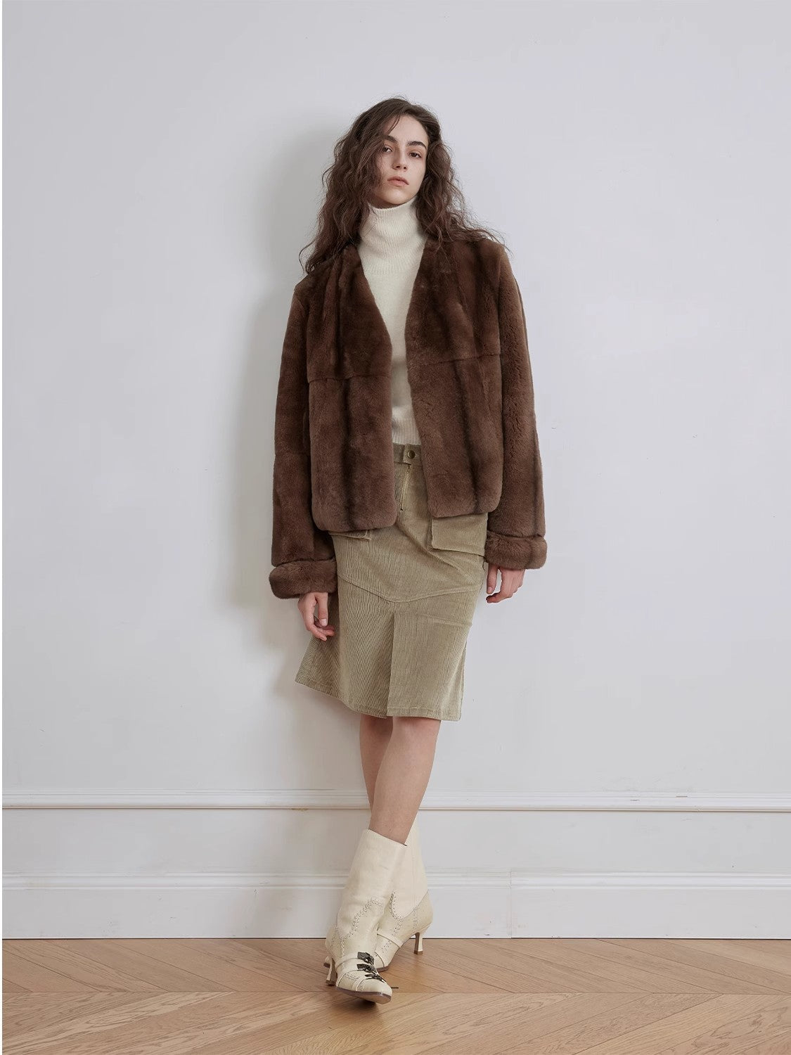 Margaret Mid-Century Rex Rabbit Coat