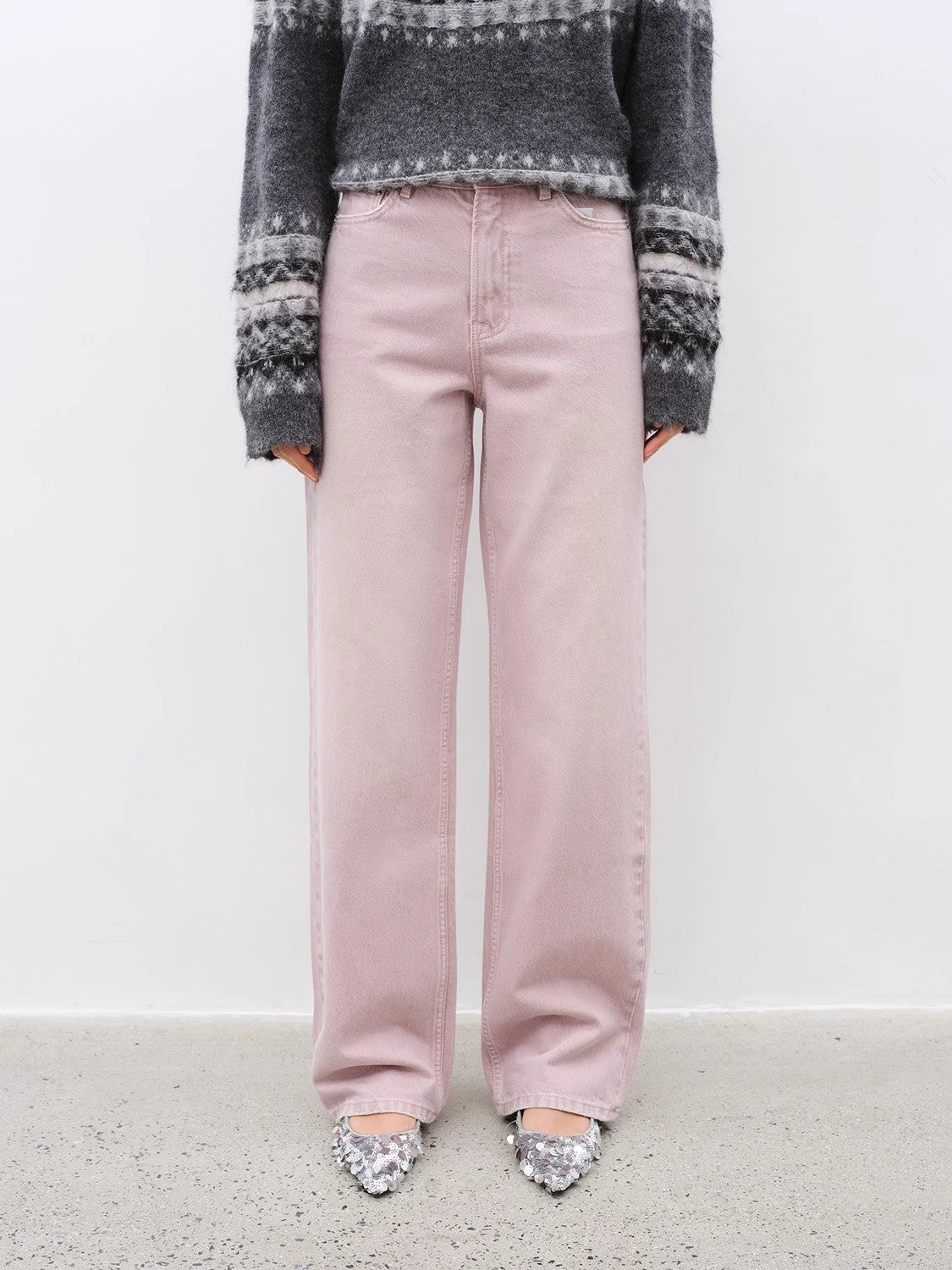 "Active Street" Retro Pink Straight Jeans