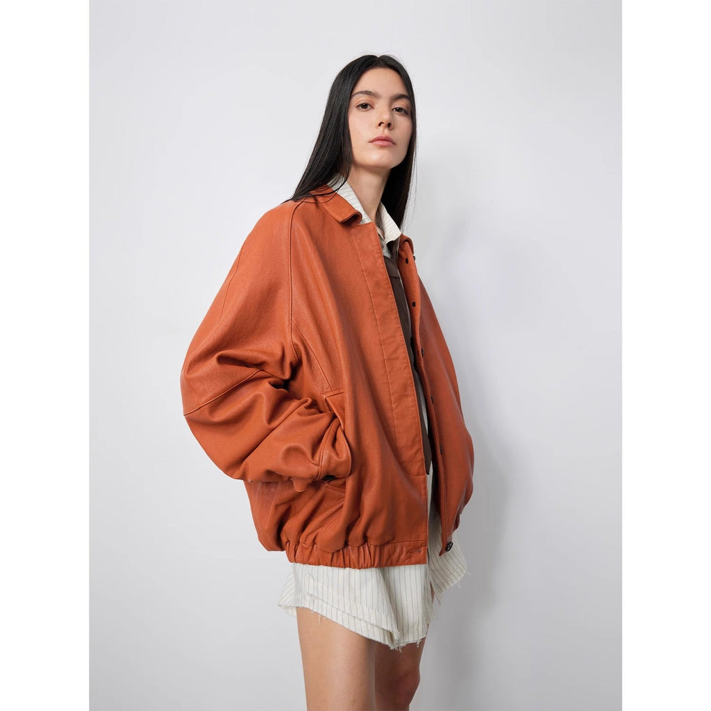 Sydney Reincarnation" Waxed Sheepskin Leather Jacket