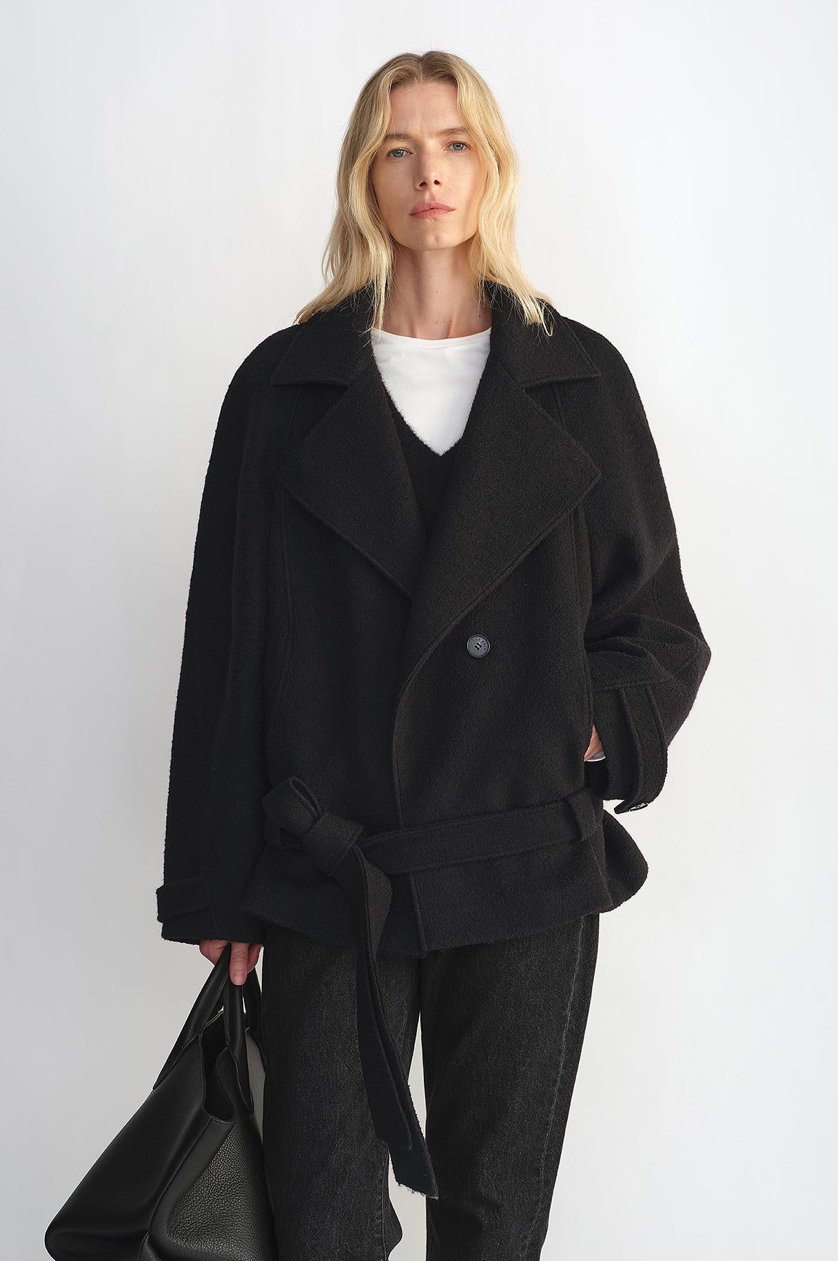 "Warm Cocoon" Italian Wool Short Coat