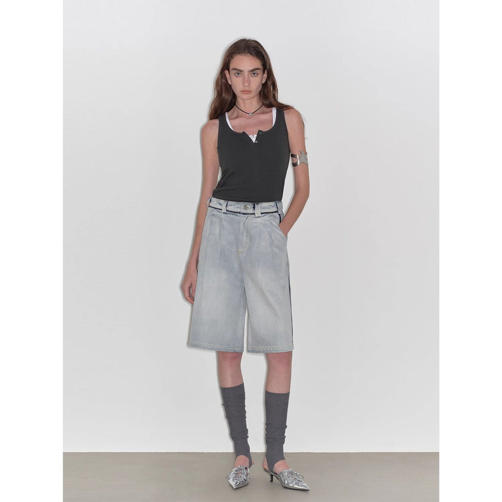 “Unruly Sonata” Loose Mid Wide Leg Denim Pants