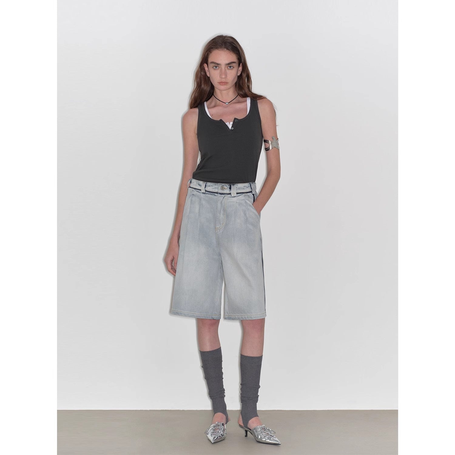 “Unruly Sonata” Loose Mid Wide Leg Denim Pants
