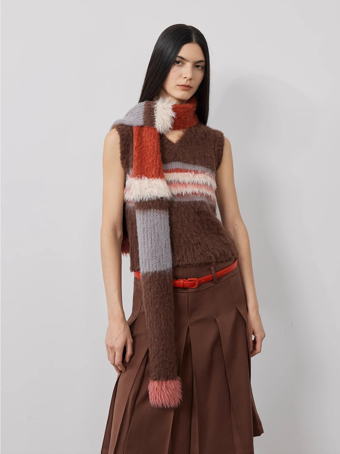 Mohair Wool Blend Knit Hat Scarf Set