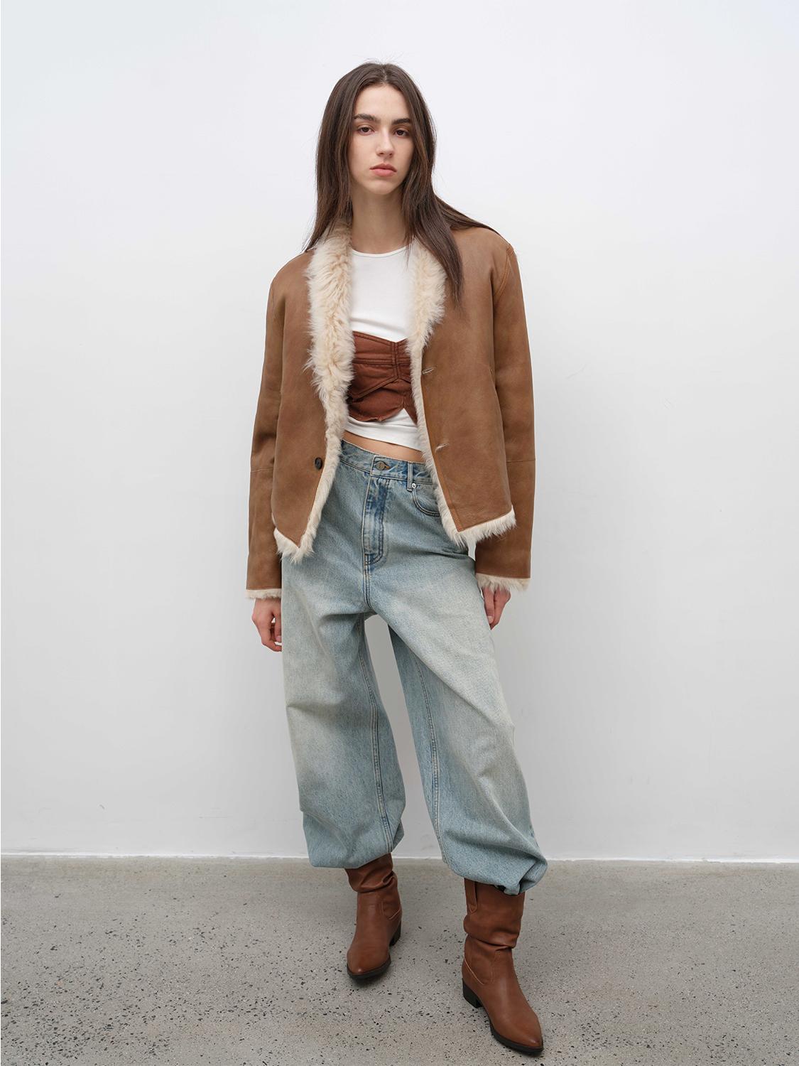 "Beethoven's Night" Reversible Double-sided Tuscany Sheepskin Coat