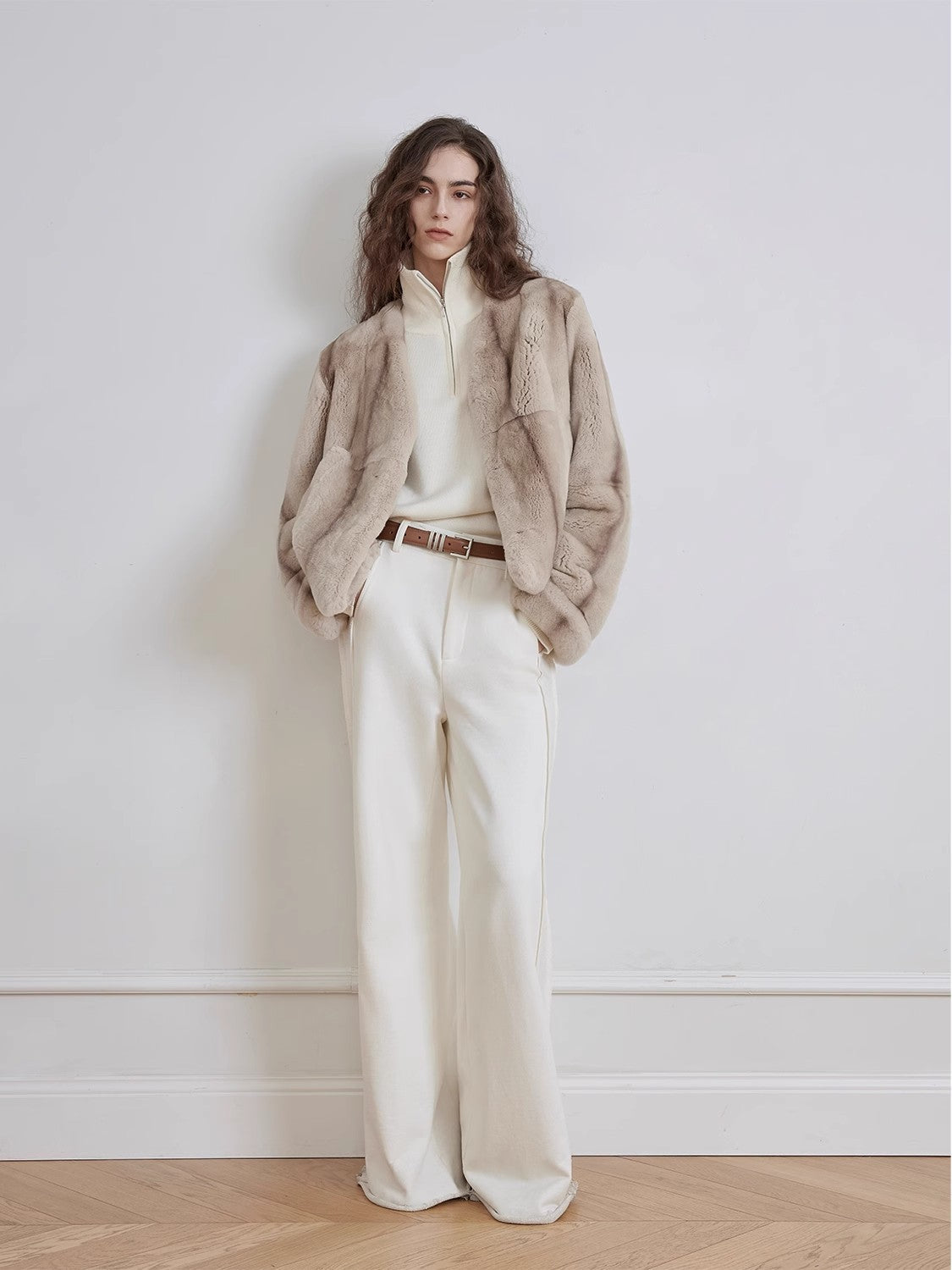 Margaret Mid-Century Rex Rabbit Coat