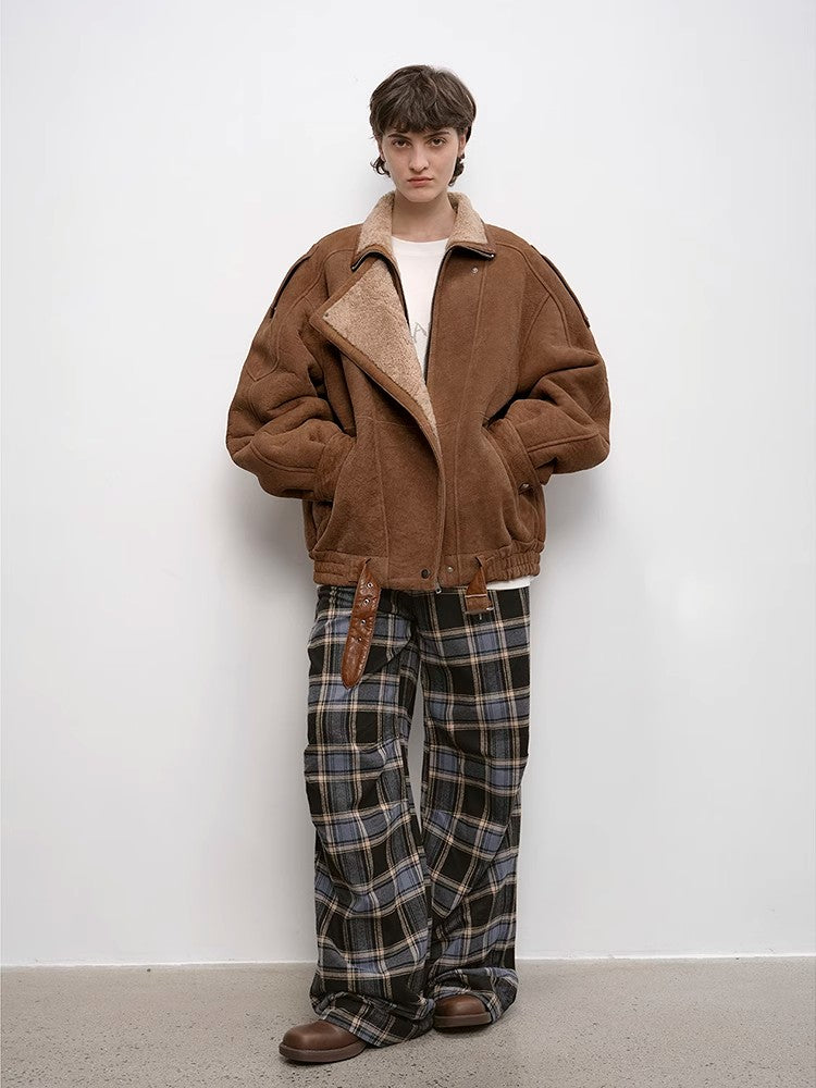 "Jazz Party" Motorcycle Merino Fur Short Fur Coat