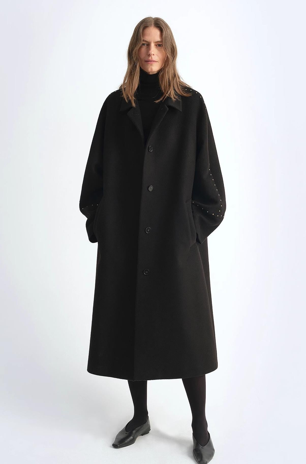 "Dream of Champs Elysees" Riveted Lapel Wool Coat