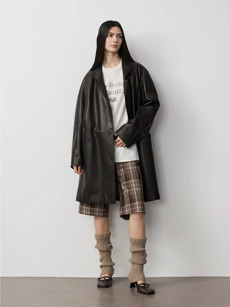 “Sonorous Rose” Vintage Goatskin Trenchcoat