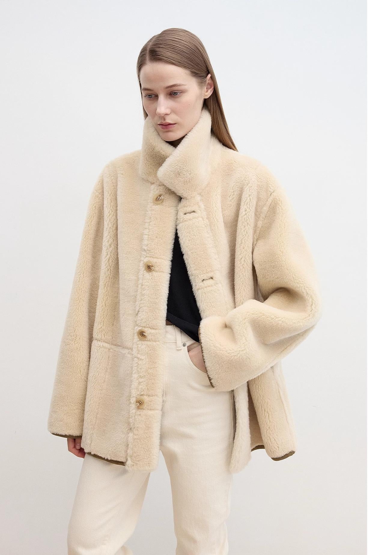 Vintage Manor Wool Reversible Shearling Jacket