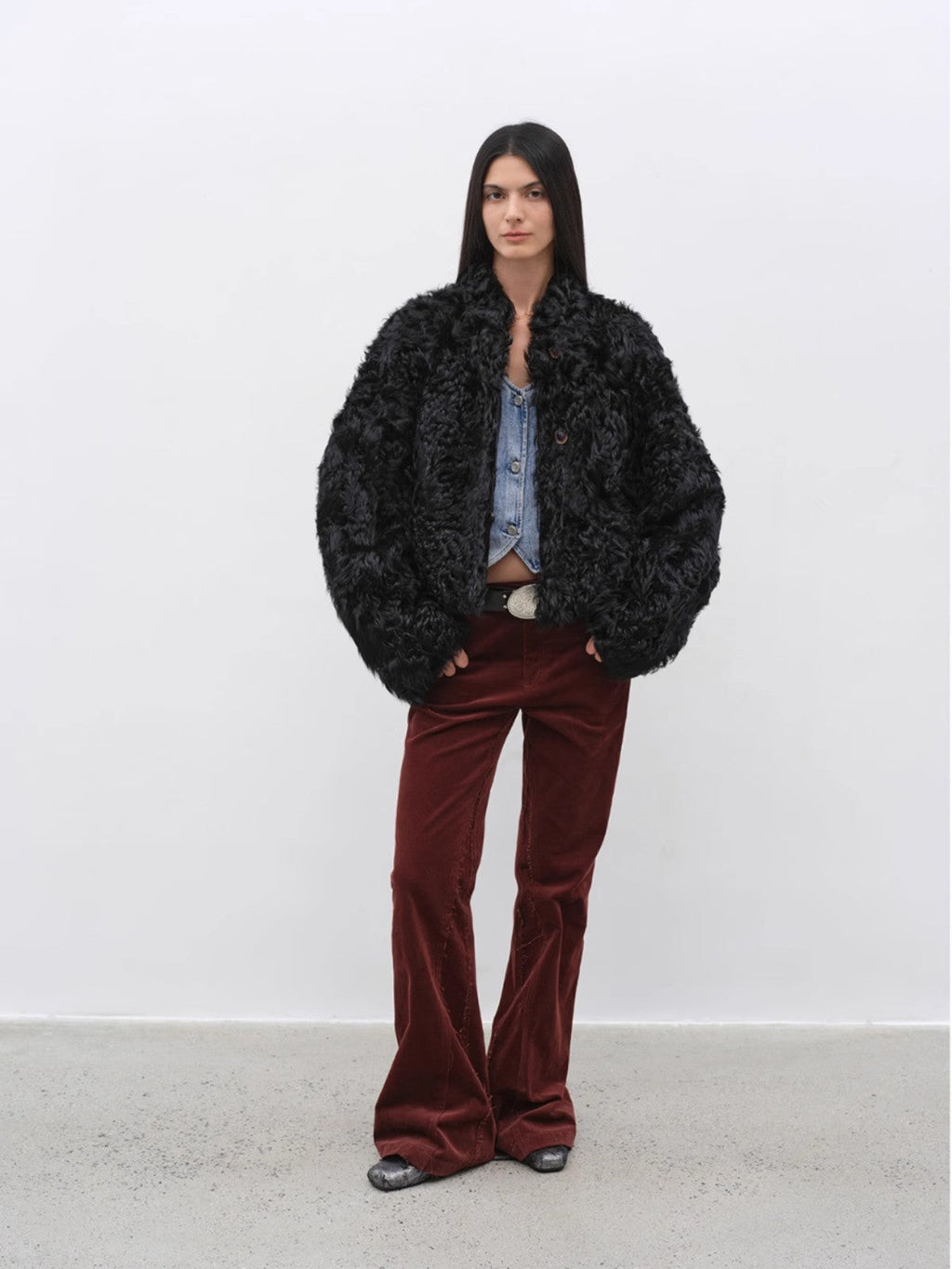 "Little Bear's Thoughts" Sheepskin Wool Coat
