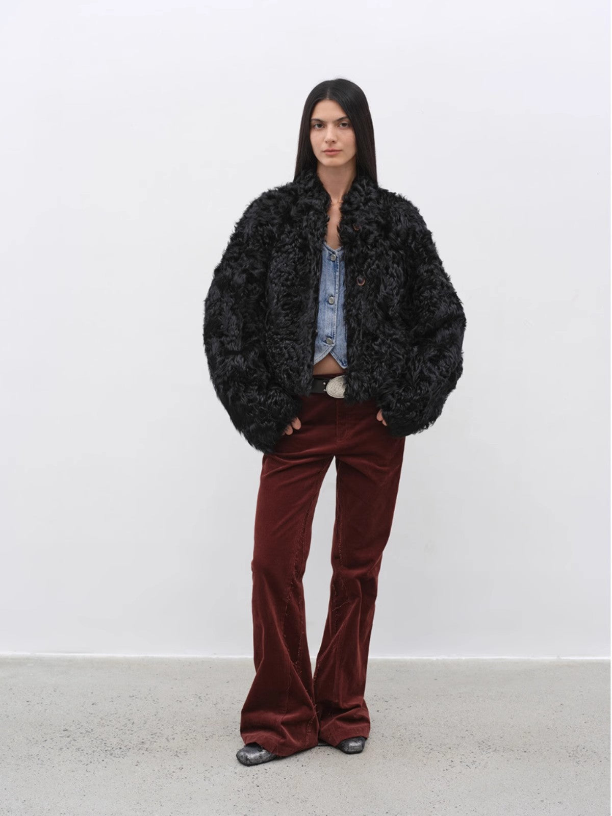 "Little Bear's Thoughts" Sheepskin Wool Coat