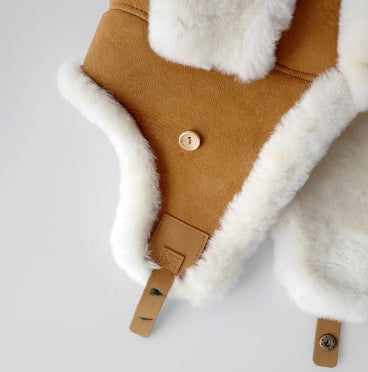 Merino Wool &amp; Suede Aviator Hat
