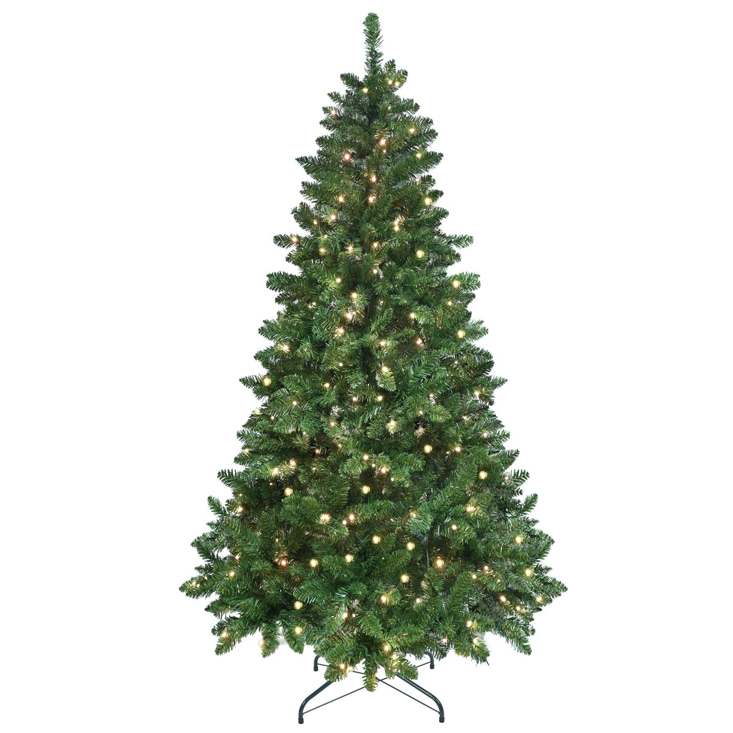 9ft Smart Green Christmas Tree with 620 WiFi-Controlled RGB LED Lights – 38 Light Functions, Music Sync Mode, 1721 PVC Tips, and Hinged Design with Metal Stand