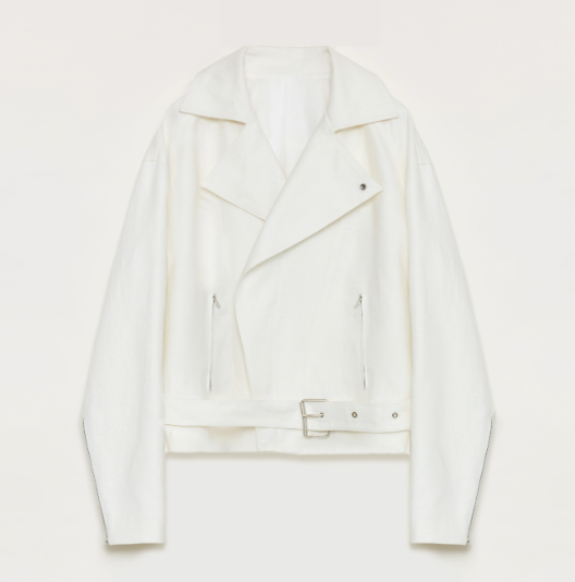 "Modern Past" Linen Draped Trapezoidal Jacket