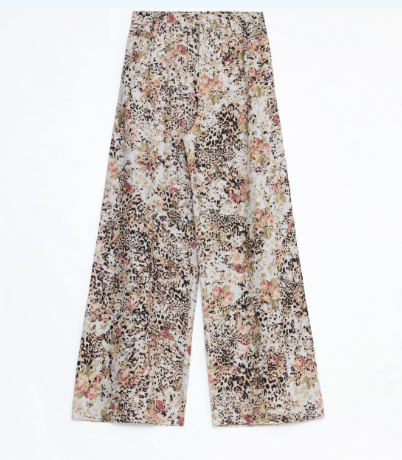 Leopard Floral Blend Linen Pants
