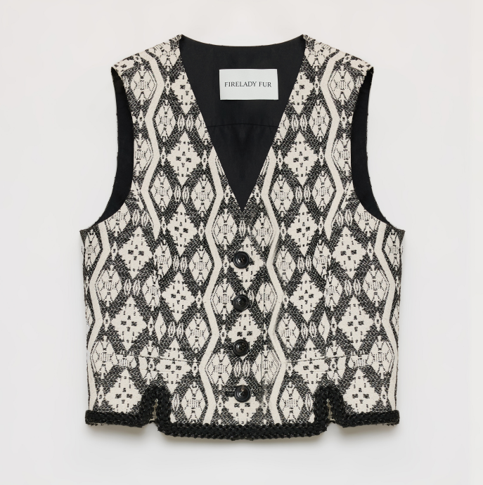 “Venice” Jacquard V-Neck Vest