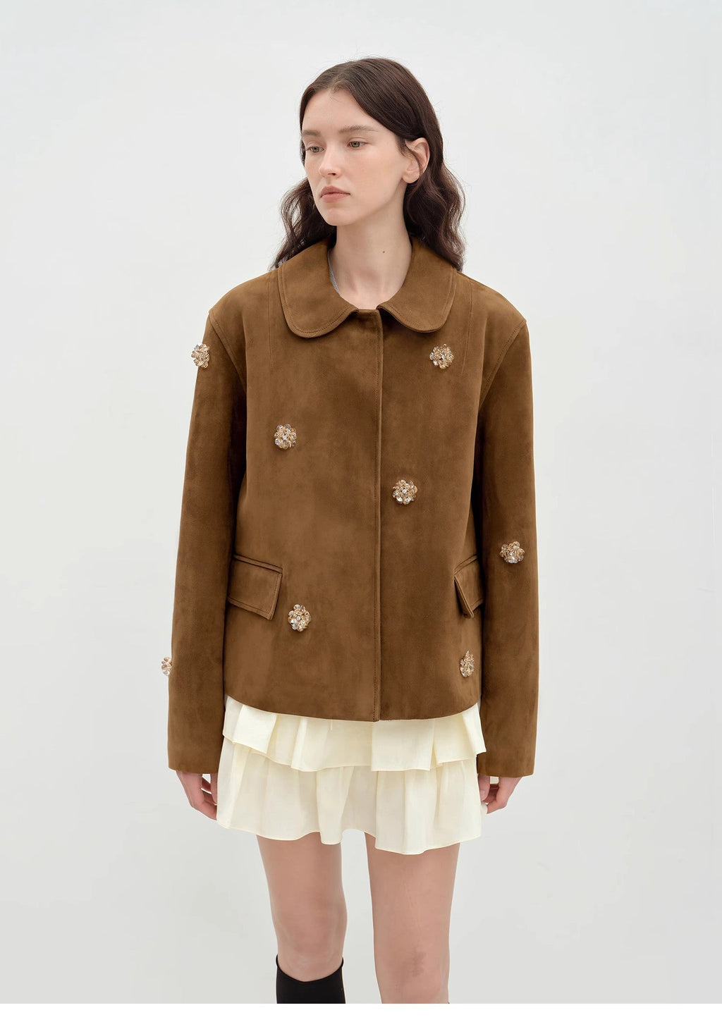 "Velour" Beaded Suede Leather Jacket