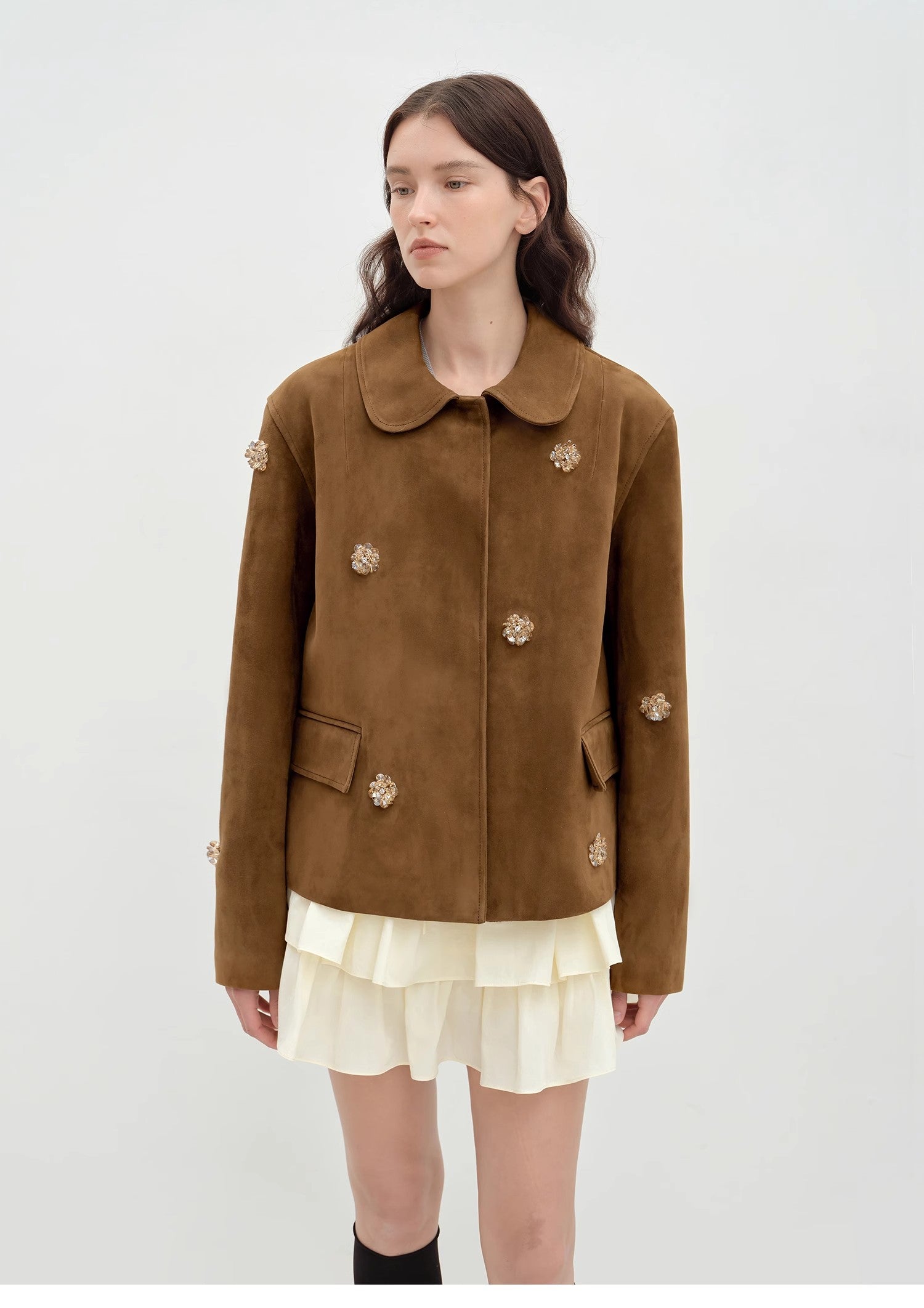 "Velour" Beaded Suede Leather Jacket