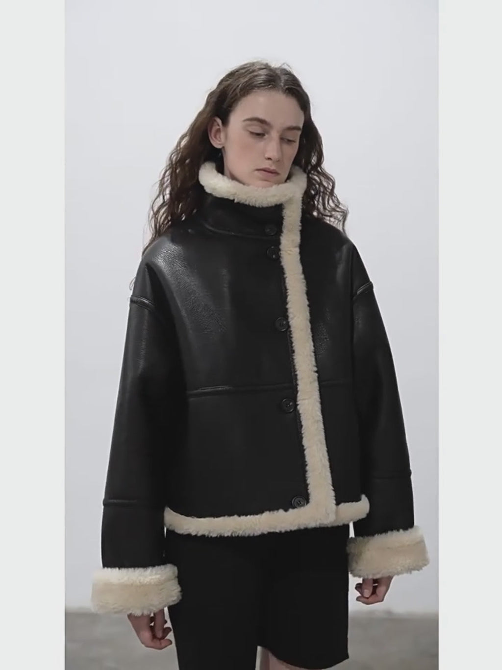 "Makino Traveler" Reversible Motorcycle Shearling Jacket