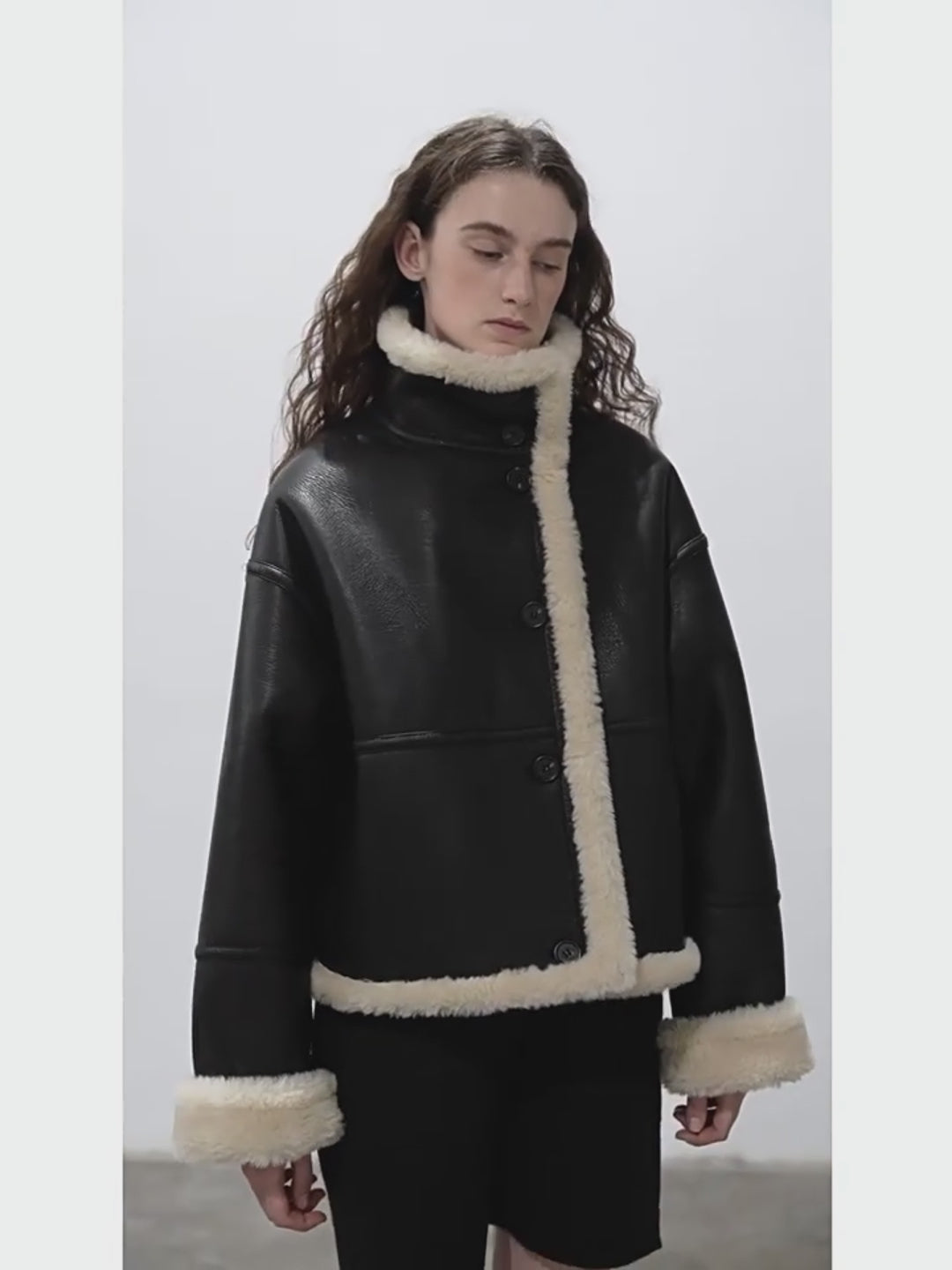 "Makino Traveler" Reversible Motorcycle Shearling Jacket