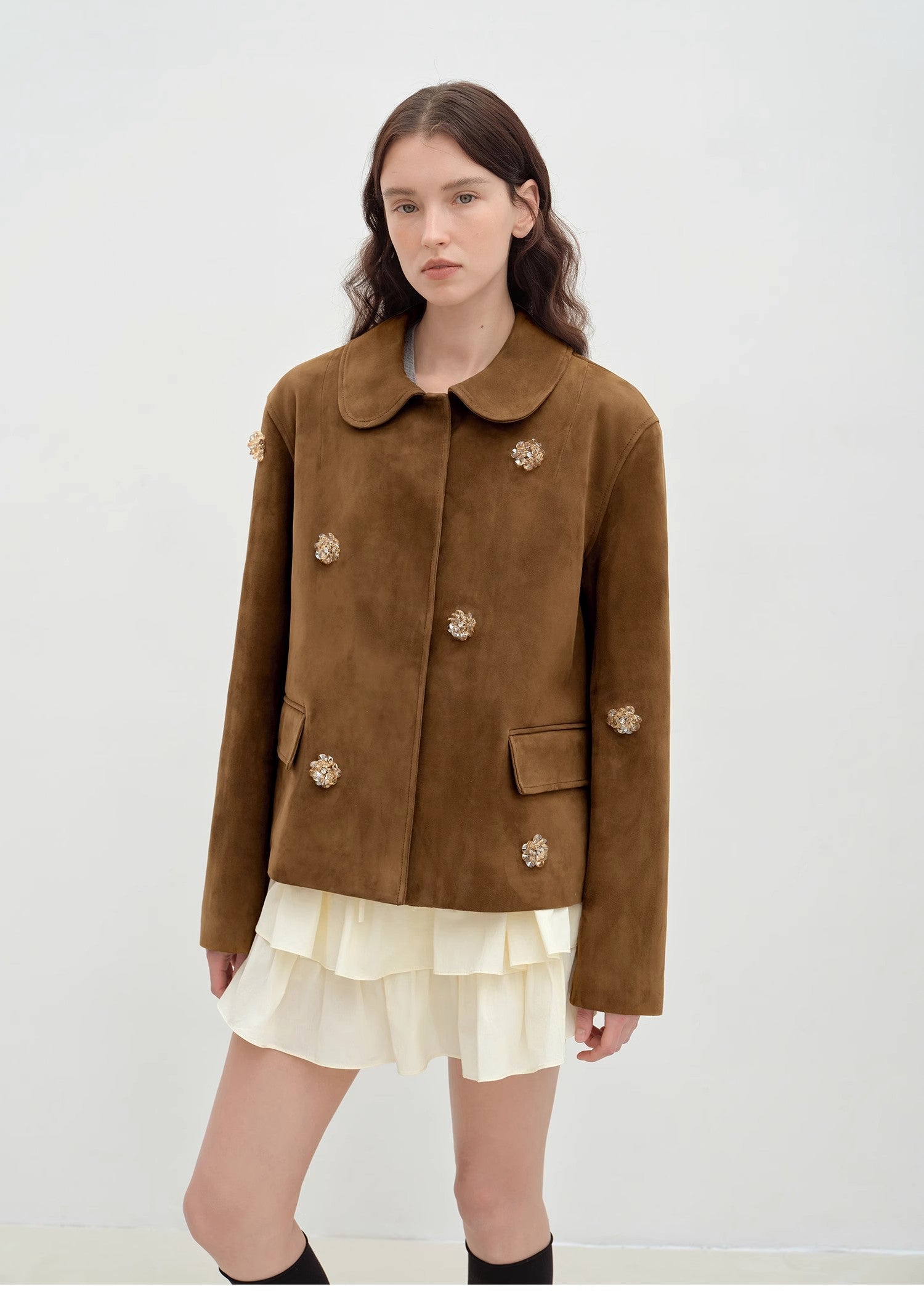 "Velour" Beaded Suede Leather Jacket