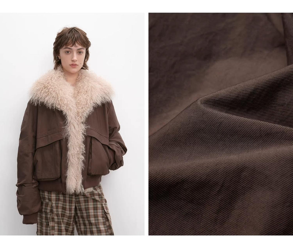 "Winter is coming" Waterproof Detachable Wool Collar Short Parka