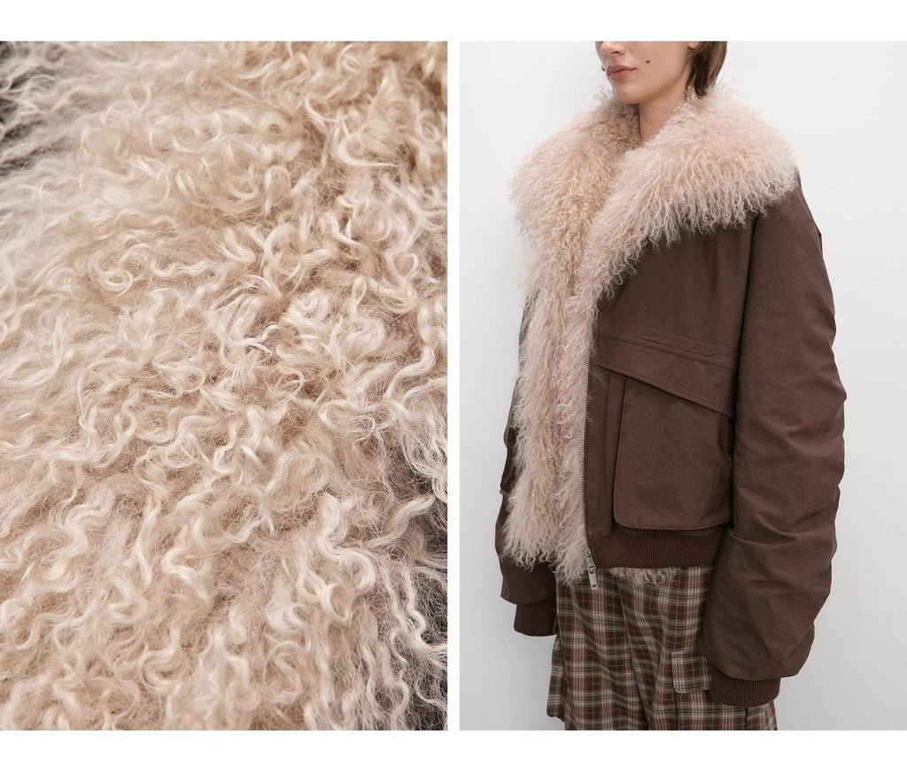 "Winter is coming" Waterproof Detachable Wool Collar Short Parka