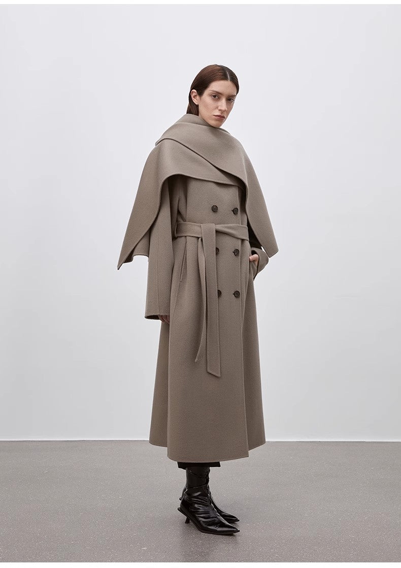 "Assassin's Creed" Detachable Scarf Collar, Woolen Coat