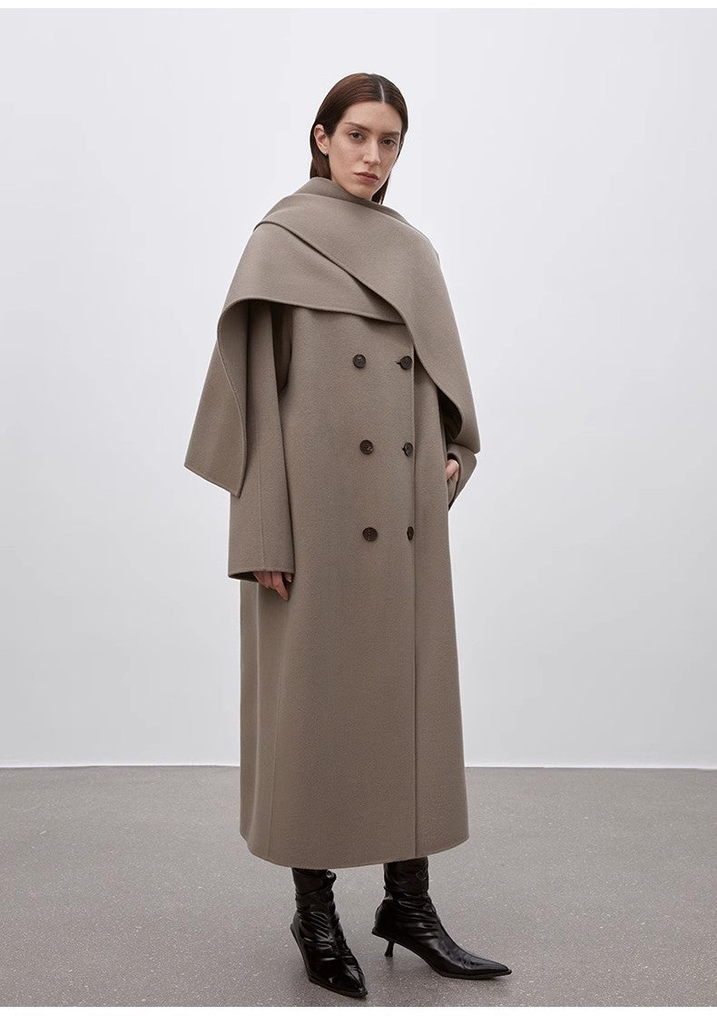 "Assassin's Creed" Detachable Scarf Collar, Woolen Coat