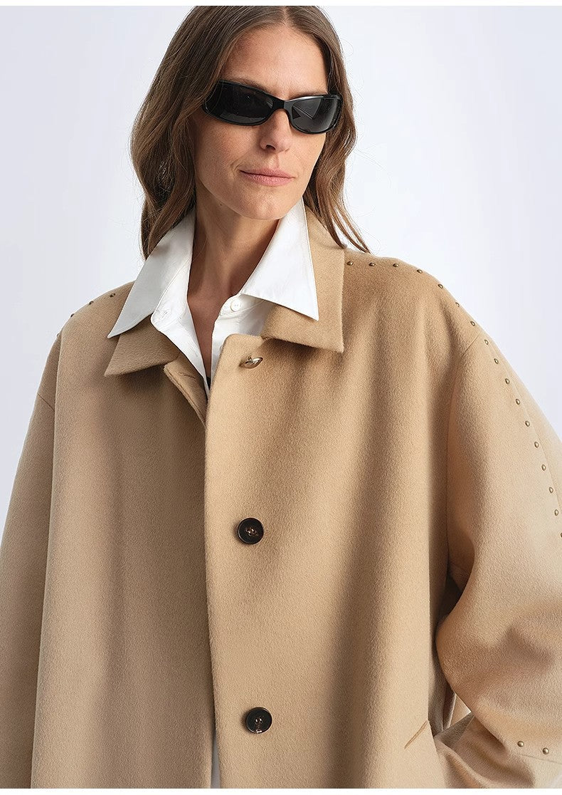 "Dream of Champs Elysees" Riveted Lapel Wool Coat