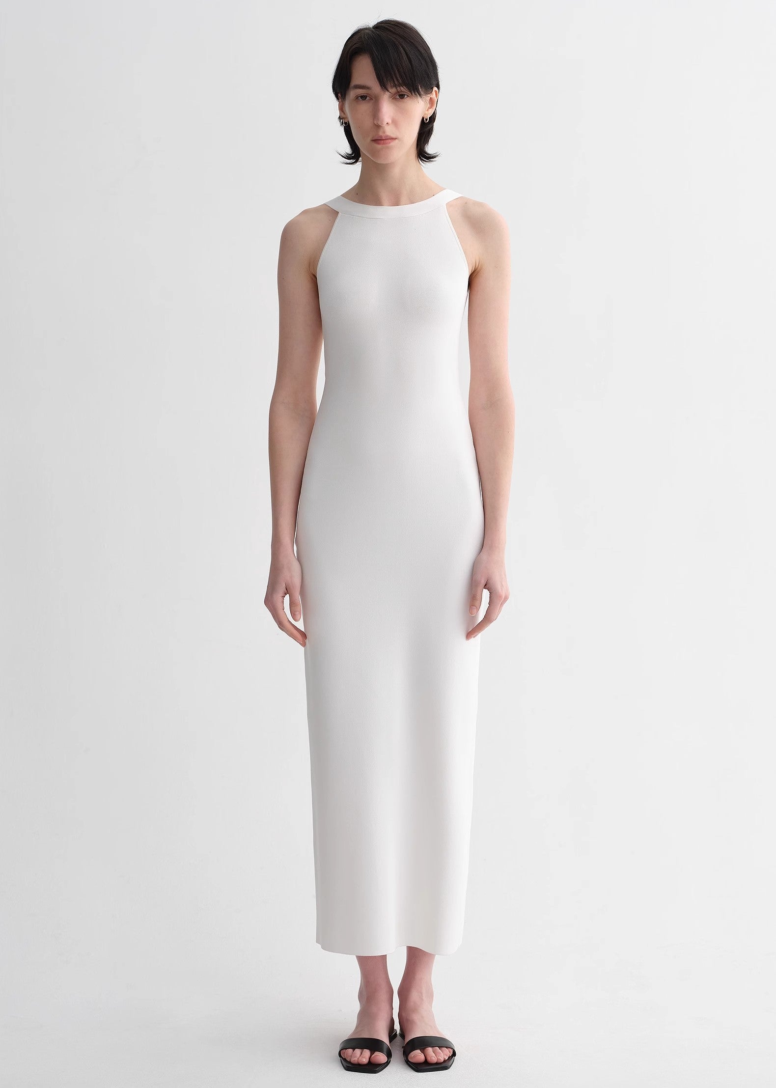 Silk Blended U-Neck Dress