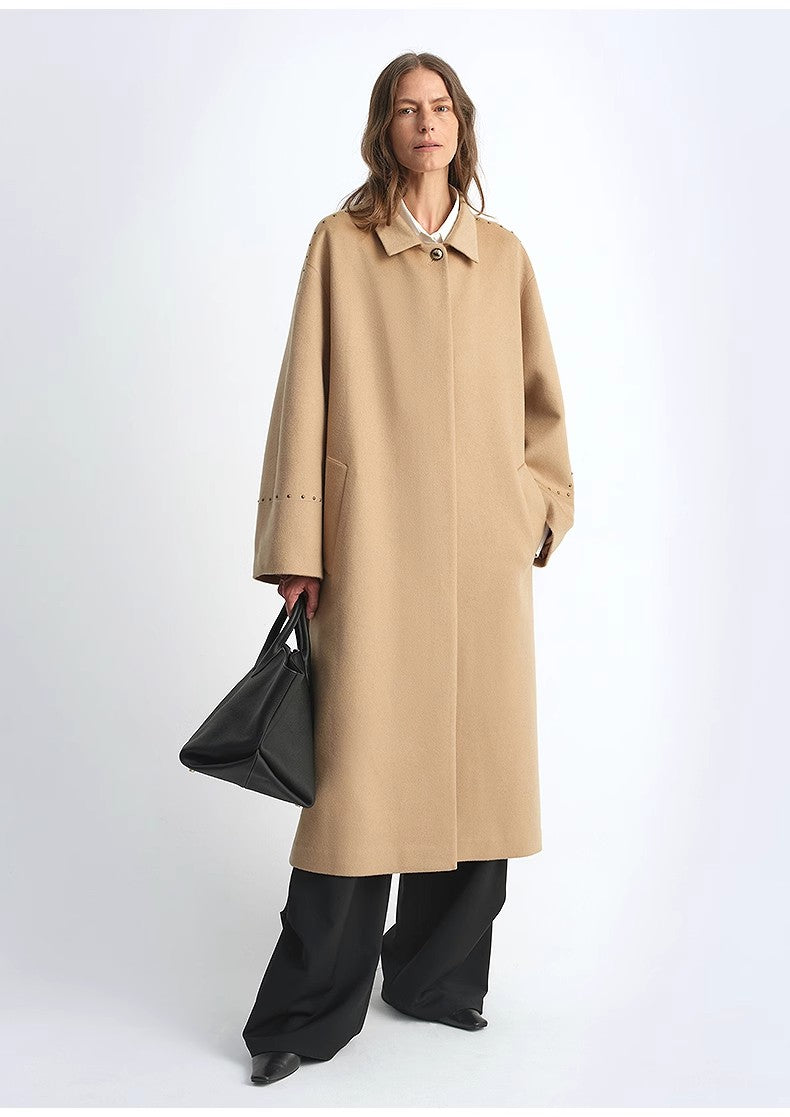 "Dream of Champs Elysees" Riveted Lapel Wool Coat