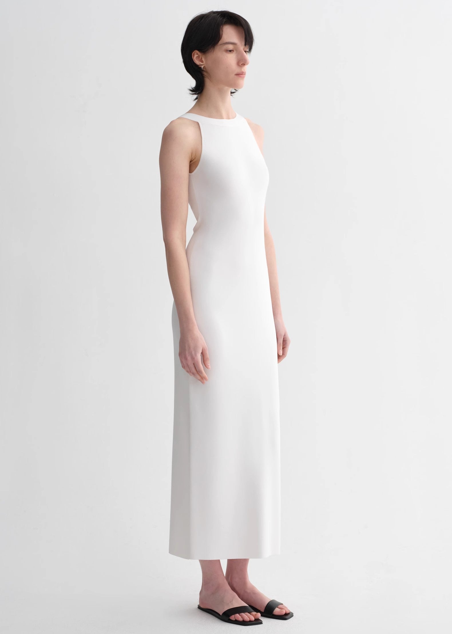Silk Blended U-Neck Dress