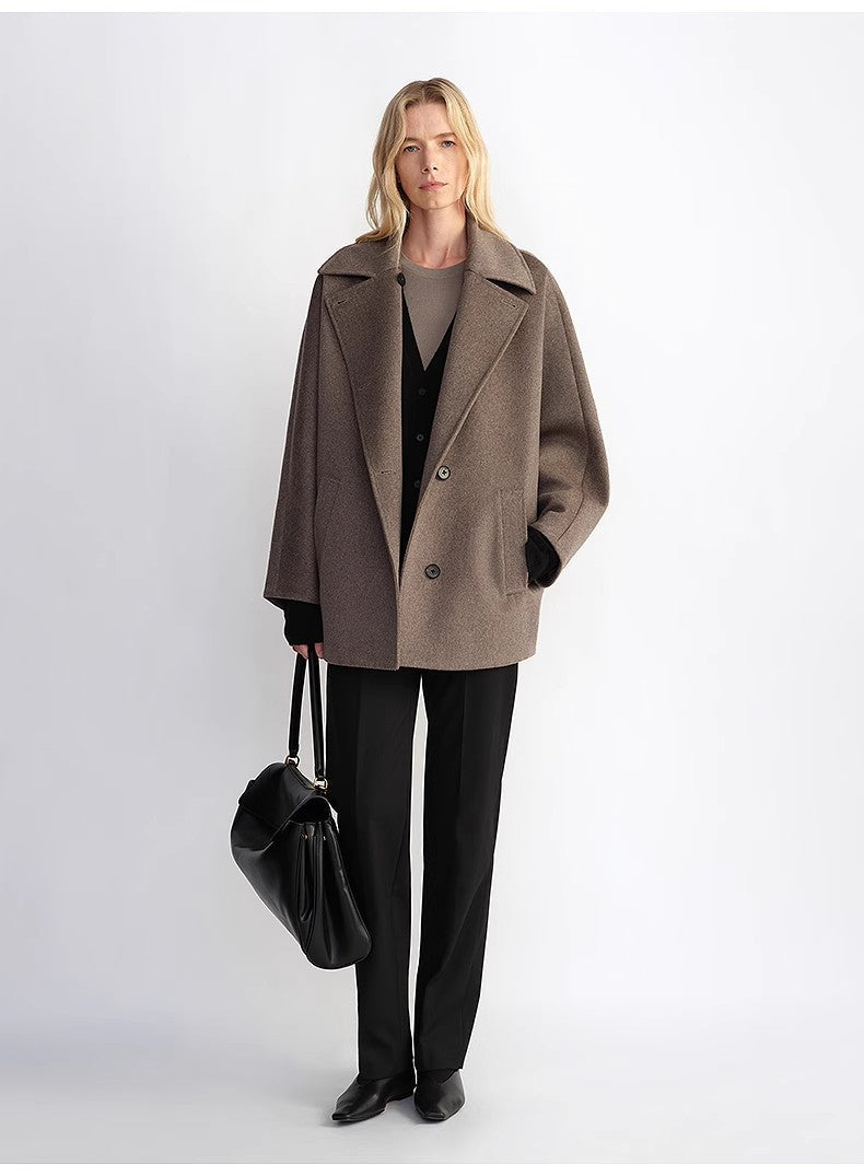 "Fleeting Memories" Cashmere Sheep Wool Short Wool Coat