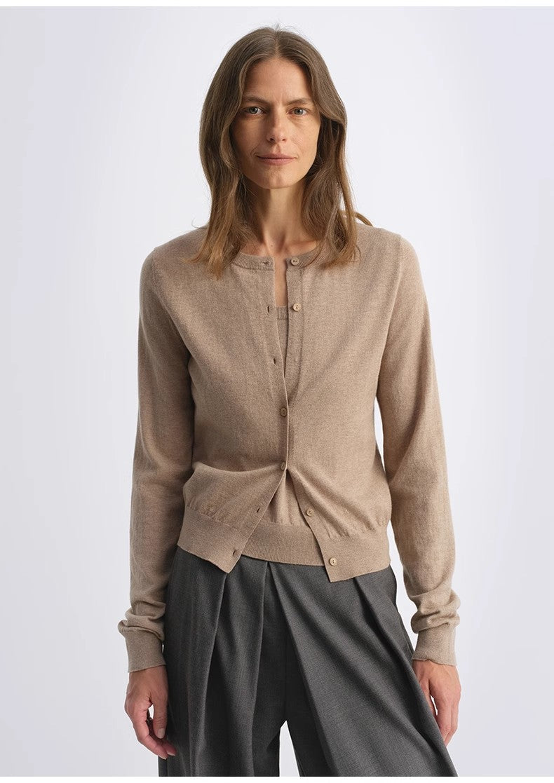 Long Sleeve Knitted Wool Cardigan