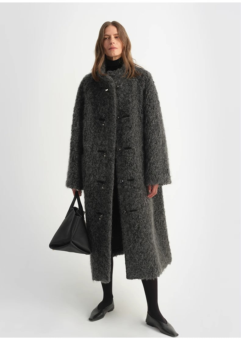 "Parisian Affair" Long Fur Toggle Coat for Women