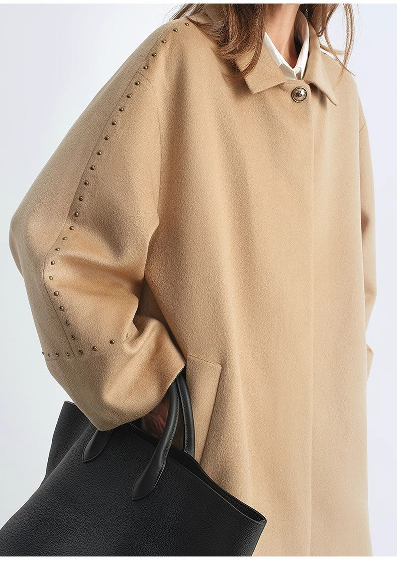"Dream of Champs Elysees" Riveted Lapel Wool Coat