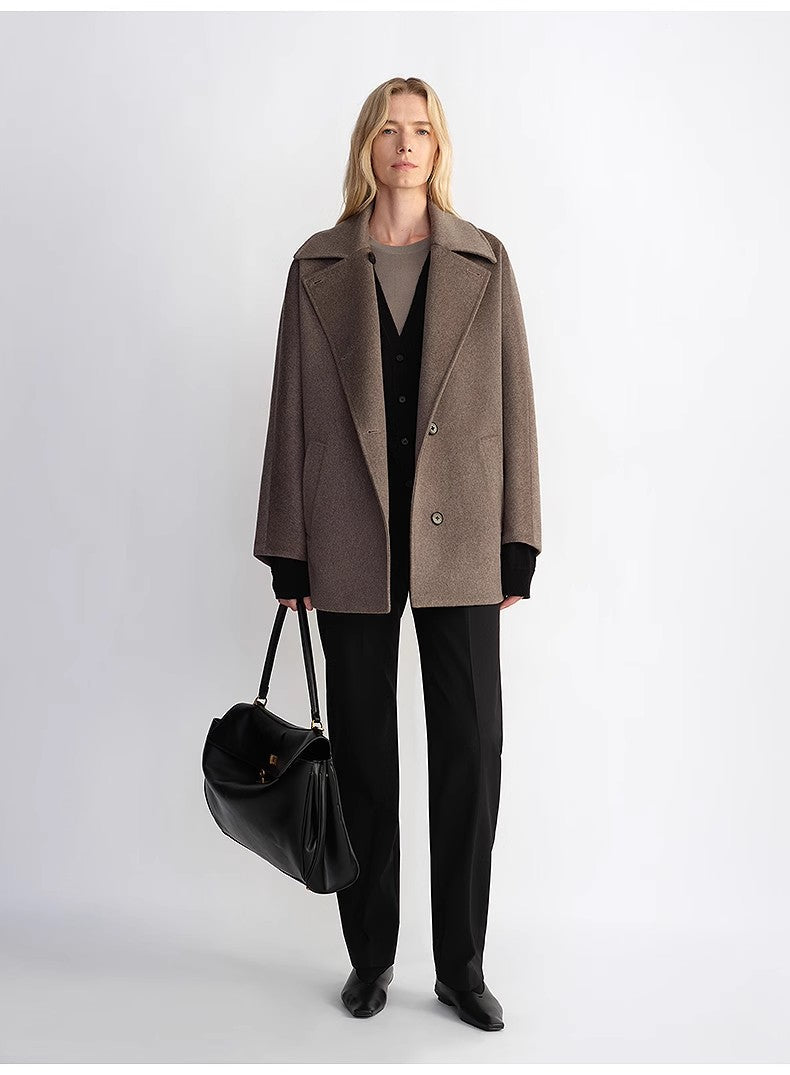 "Fleeting Memories" Cashmere Sheep Wool Short Wool Coat