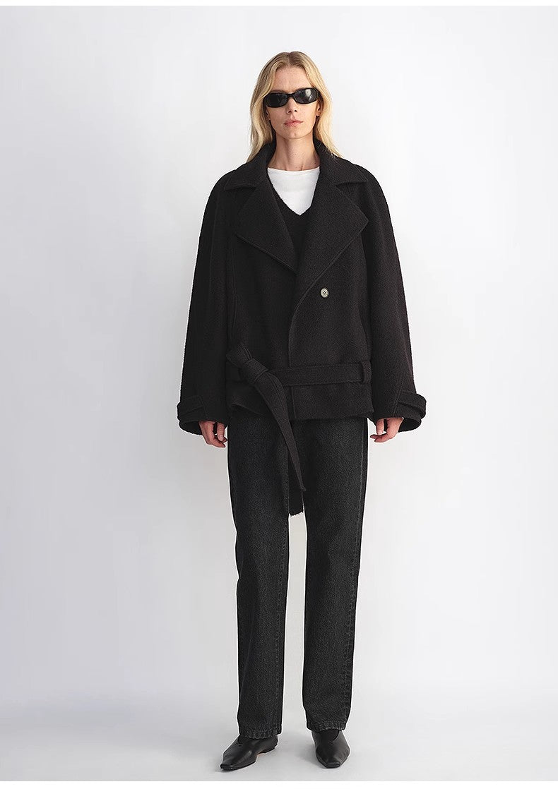 "Warm Cocoon" Italian Wool Short Coat