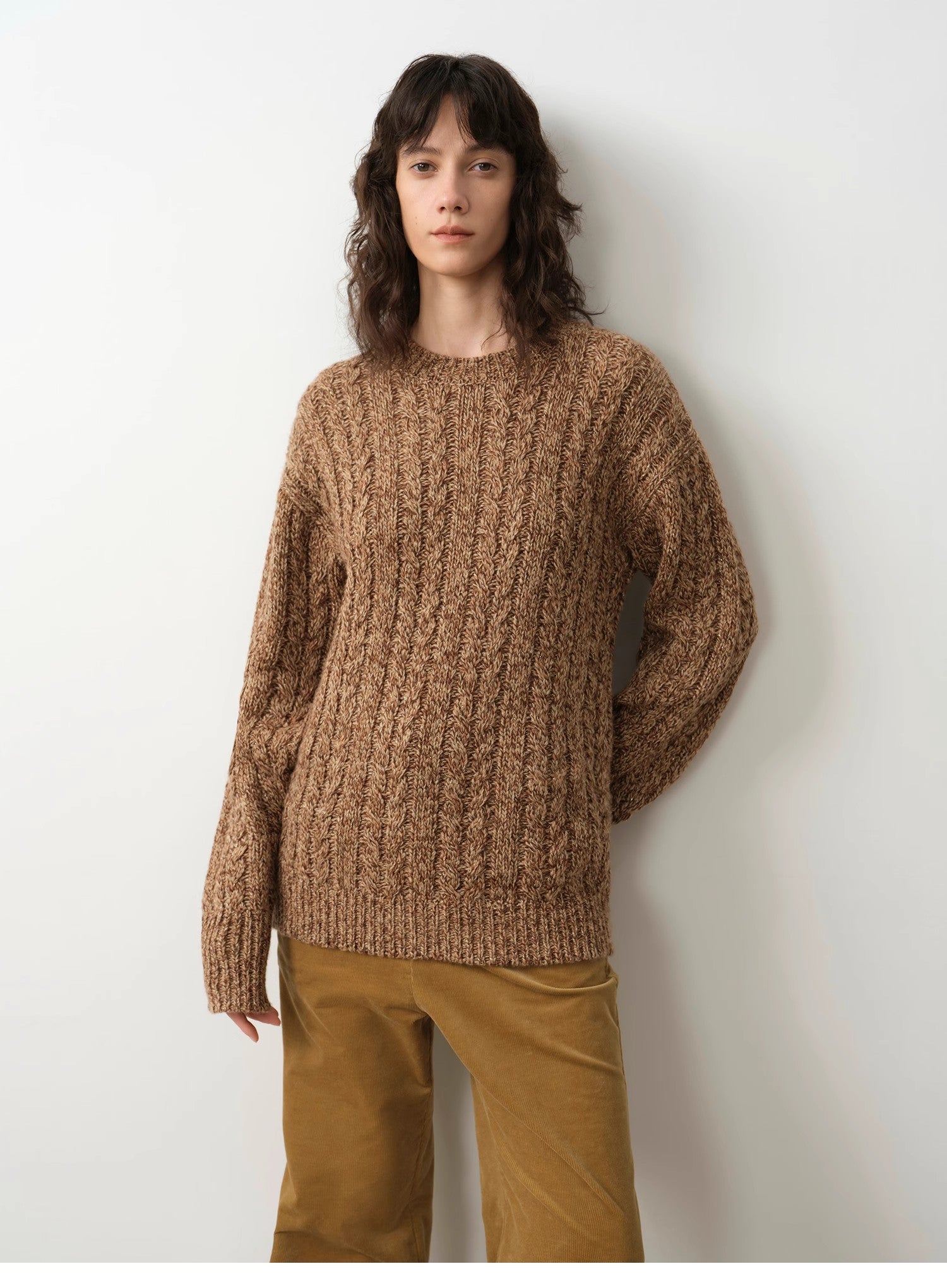 "Thousand Islands Forest Club" Wool Blend Wide Shoulder Sweater