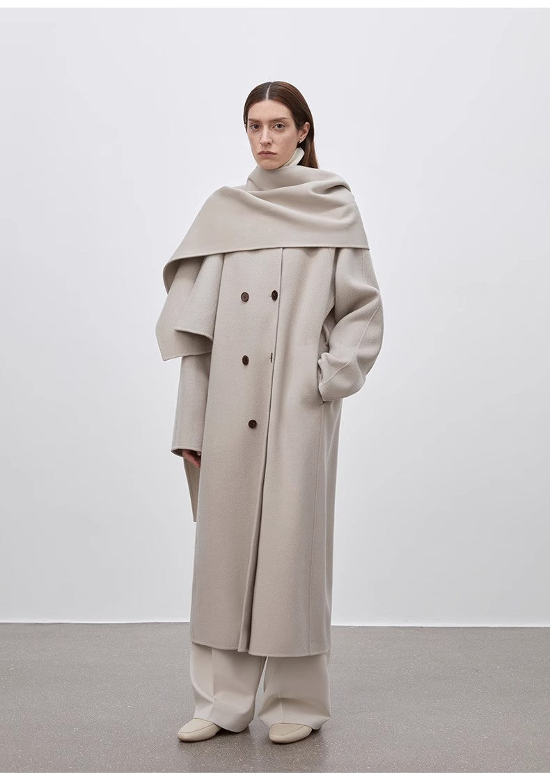 "Assassin's Creed" Detachable Scarf Collar, Woolen Coat
