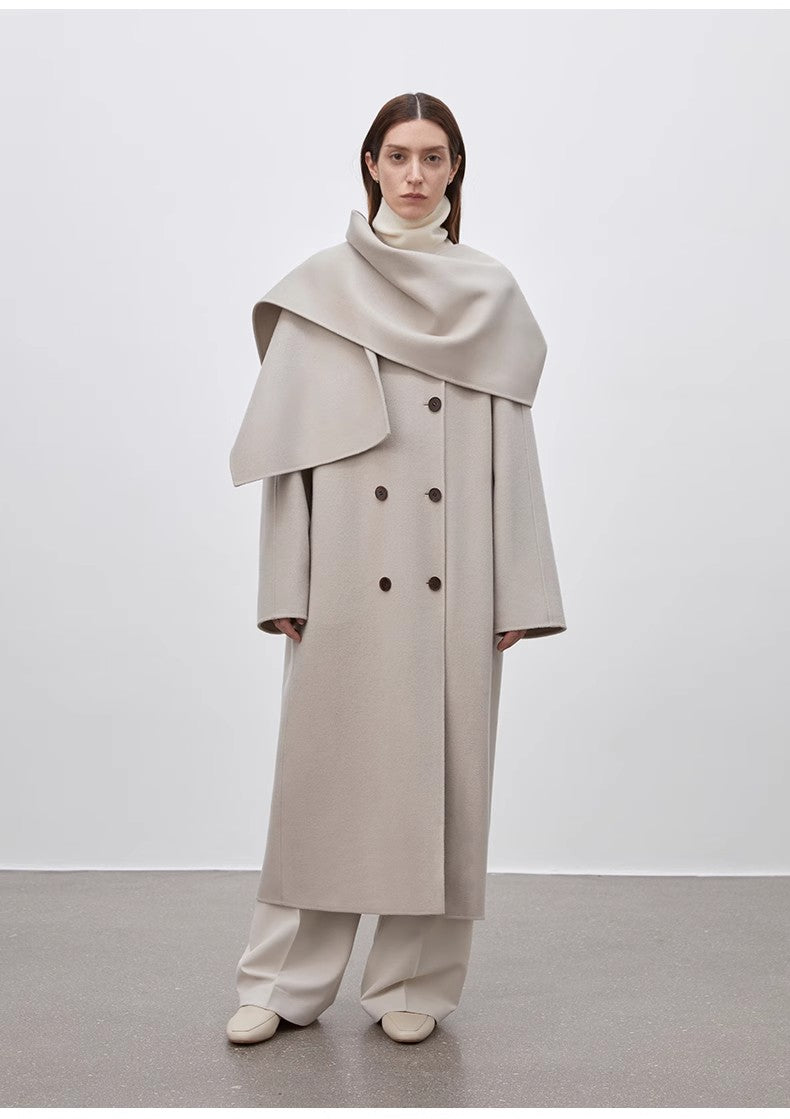 "Assassin's Creed" Detachable Scarf Collar, Woolen Coat