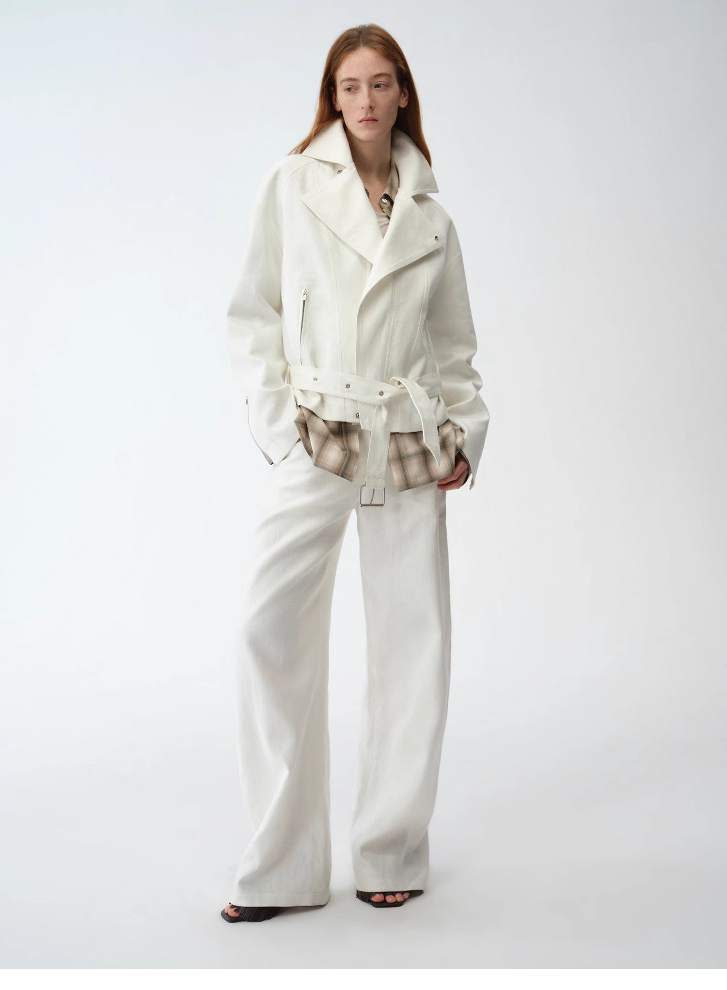 "Modern Past" Linen Draped Trapezoidal Jacket