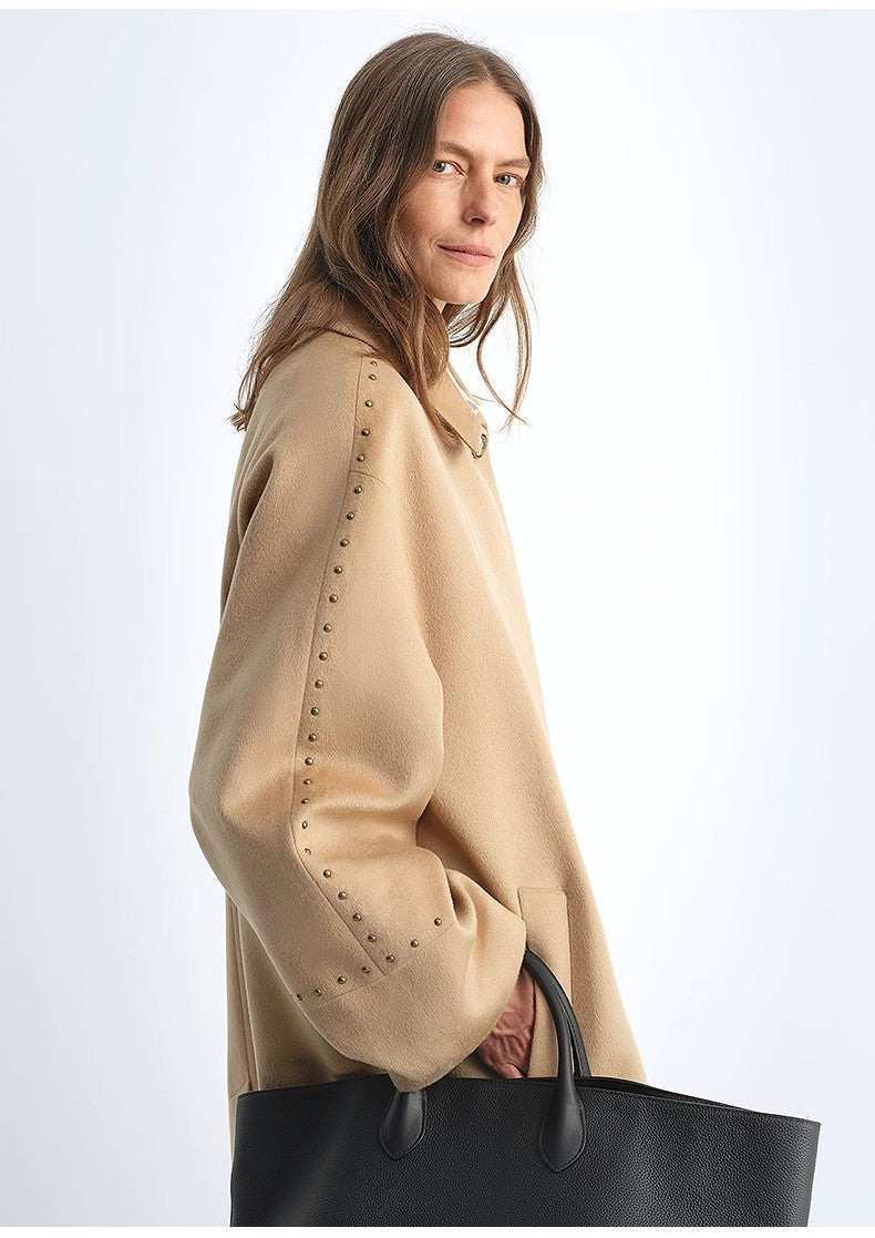 "Dream of Champs Elysees" Riveted Lapel Wool Coat