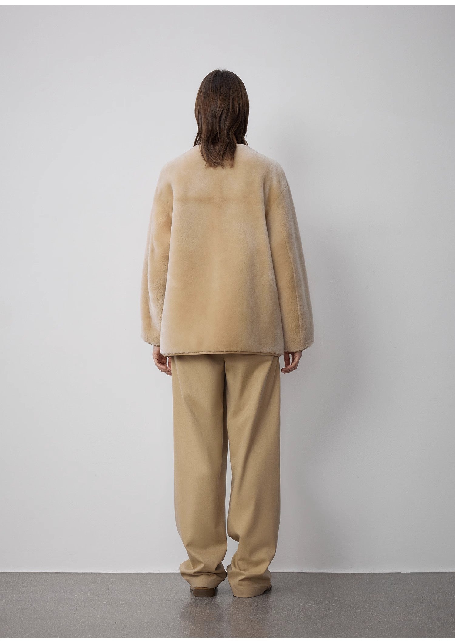 "Retro Time" Merino Round Neck Sheepskin Jacket